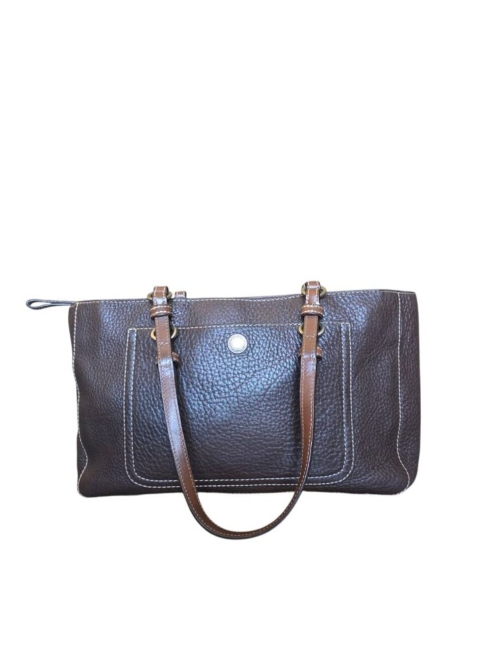 Vintage Coach Chelsea Brown Pebbled Leather Tote East West Shoulder F10892 COA - Picture 3 of 16
